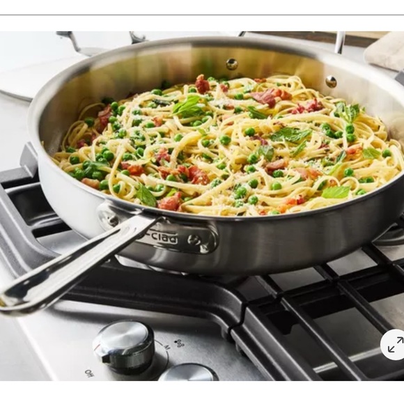 ALL CLAD D5 Brushed Stainless Steel long handle Fry and Sauté Pan & matching Lid - Picture 2 of 8